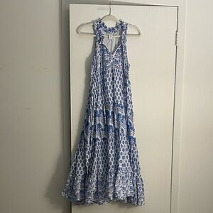 Calypso St. Barth Blue and White Maxi Dress